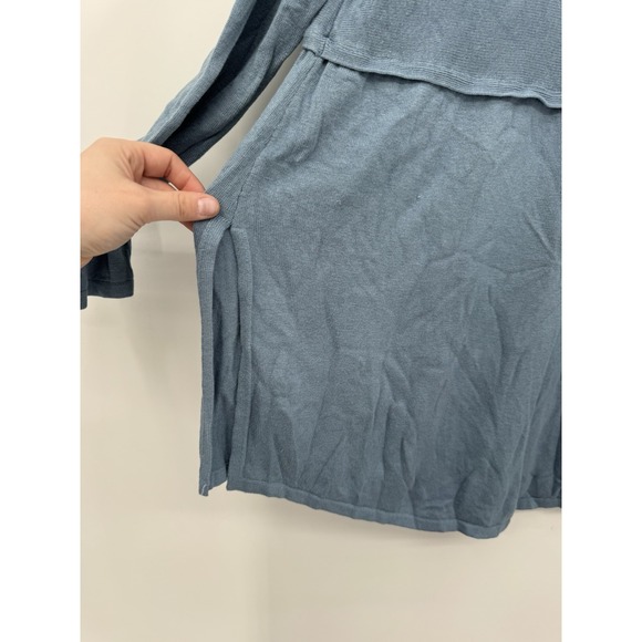 J jill wool Soft Blue Long Sleeve Tunic Top Flowy Swing Hem Casual Minimalist XL - Picture 8 of 11